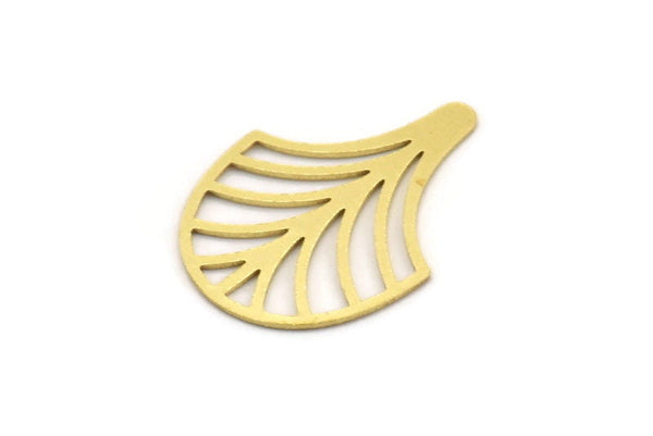 Brass Leaf Charm, 12 Raw Brass Leaf Charms, Charm Pendants, Findings (26x19x0.60mm) A5035