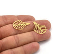 Brass Leaf Charm, 12 Raw Brass Leaf Charms, Charm Pendants, Findings (26x19x0.60mm) A5035