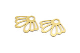 Brass Leaf Charm, 12 Raw Brass Leaf Charms, Charm Pendants, Findings (18.5x24x0.60mm) A5055
