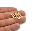 Brass Leaf Charm, 10 Raw Brass Leaf Charms, Charm Pendants, Findings (23x30x0.60mm) A5056