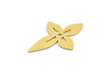 Brass Flower Charm, 12 Raw Brass Flower Charms, Earring Charms (25x17x0.60mm) A5083