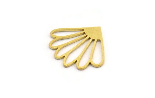 Brass Flower Charm, 24 Raw Brass Flower Charms, Charm Pendants (18x19x0.80mm) A3881