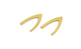 Brass Blank, 50 Raw Brass, Brass Blanks, V Shaped Blanks (16x10x0.60mm) A4747