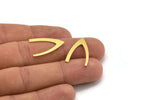 Brass Blank, 24 Raw Brass, Brass Blanks, V Shaped Blanks (23x15x0.60mm) A4754
