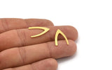 Brass Blank, 24 Raw Brass, Brass Blanks, V Shaped Blanks (20x13x0.60mm) A4748
