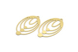 Pirinç Oval Charm, 1 Döngülü 8 Ham Pirinç Oval Charm, Küpe Charm'ları (40x23,5x0,60 mm) A5063