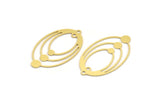 Pirinç Oval Charm, 2 Halkalı 8 Ham Pirinç Oval Charm, Küpe Charm'ları (40x23,5x0,60 mm) A5060