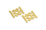 Brass Ethnic Charm, 12 Raw Brass Ethnic Motif Charms, Earring Charms (18x14.5x0.60mm) A5051