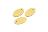 Brass Oval Charm, 50 Raw Brass Oval Charms With 1 Hole, Earring Charms (10.5x6x0.60mm) A5072