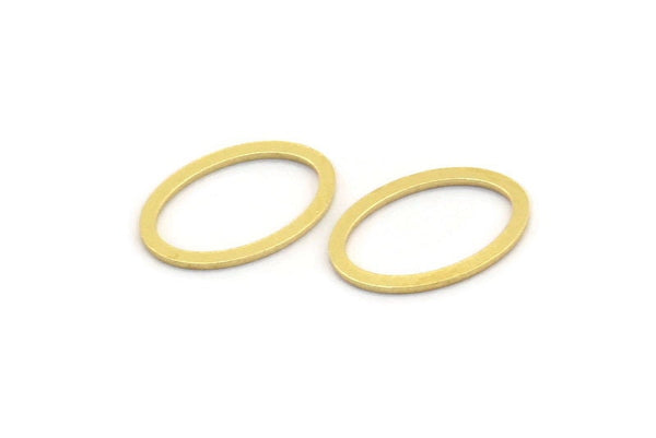 Brass Oval Connector, 100 Raw Brass Oval Connectors (12.5x8x0.60mm) A5079