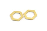 Pirinç Altıgen Charm, 50 Ham Pirinç Altıgen Halka, Bağlantı Elemanları (11x12,5x0,80 mm) A5080