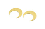 Brass Moon Blank, 12 Raw Brass Crescent Moon Shaped Blanks, Findings (24x7x0.60mm) A5098