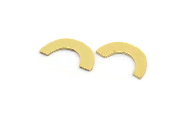 Brass Blank, 50 Raw Brass, Brass Blanks, U Shaped Blanks, Brass Semi Circle Blanks (12x3x0.60mm) A5003