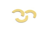 Brass Blank, 50 Raw Brass, Brass Blanks, U Shaped Blanks, Brass Semi Circle Blanks (12x3x0.60mm) A5003