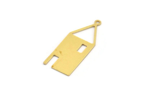 Pirinç Ev Tılsımı, 1 Halka, Küpeler, Bulgularla Birlikte 8 Ham Pirinç Ev Şeklinde Tılsım (32x13x0,60 mm) A5099