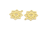 Brass Octagon Charm, 12 Raw Brass Octagon Patterned Charms With 1 Loop, Earrings, Pendants, Findings (22x19x0.60mm) A5129