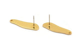 Gold Irregular Earring, 2 Gold Plated Brass Irregular Shape Stud Earrings With 1 Hole, Findings (26x8x1mm) D0656 A1286 H0620
