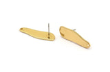 Gold Irregular Earring, 2 Gold Plated Brass Irregular Shape Stud Earrings With 1 Hole, Findings (26x8x1mm) D0656 A1286 H0620