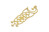 Brass Moon Charm, 6 Raw Brass Crescent Moon Charms With 1 Loop (60x20x0.60mm) A5109