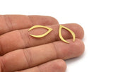 Brass Blank, 24 Raw Brass, Brass Blanks, V Shaped Blanks (22x14x0.60mm) A5118