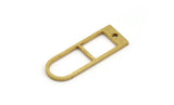 Brass D Shaped Charm, 12 Raw Brass D Shaped Charms With 1 Hole, Earrings, Findings (26x9x1mm) A5107