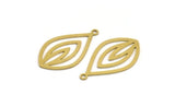Brass Drop Charm, 12 Raw Brass Drop Charms With 1 Loop, Earrings, Findings (30x17x0.60mm) A5108