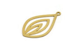 Brass Drop Charm, 12 Raw Brass Drop Charms With 1 Loop, Earrings, Findings (30x17x0.60mm) A5108