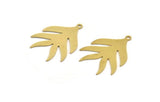 Brass Leaf Charm, 8 Raw Brass Leaf Charms With 1 Loop, Charm Pendants (30x23x0.60mm) A5069