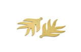 Brass Leaf Charm, 8 Raw Brass Leaf Charms With 1 Loop, Charm Pendants (30x23x0.60mm) A5069