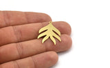 Brass Leaf Charm, 8 Raw Brass Leaf Charms With 1 Loop, Charm Pendants (30x23x0.60mm) A5069