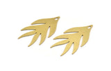 Brass Leaf Charm, 6 Raw Brass Leaf Charms With 1 Hole, Charm Pendants (38x21x0.60mm) A5064