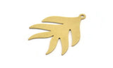 Brass Leaf Charm, 8 Raw Brass Leaf Charms With 1 Loop, Charm Pendants (30x23x0.60mm) A5069
