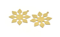 Pirinç Simetri Tılsımı, 1 Halkalı 6 Ham Pirinç Optik Simetri Tılsımı, Pirinç Bağlantı Parçası, Küpe Tılsımları (34x32x0,60 mm) A5101