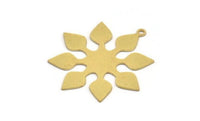 Pirinç Simetri Tılsımı, 1 Halkalı 6 Ham Pirinç Optik Simetri Tılsımı, Pirinç Bağlantı Parçası, Küpe Tılsımları (34x32x0,60 mm) A5101