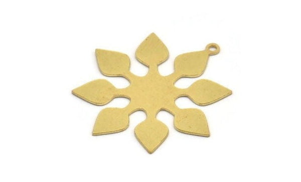 Pirinç Simetri Tılsımı, 1 Halkalı 6 Ham Pirinç Optik Simetri Tılsımı, Pirinç Bağlantı Parçası, Küpe Tılsımları (34x32x0,60 mm) A5101