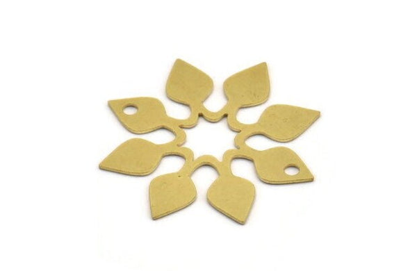 Brass Symmetry Charm, 6 Raw Brass Optical Symmetry Charms With 2 Holes, Earring Charms (32x30x0.60mm) A5087