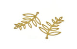 Brass Leaf Charm, 8 Raw Brass Leaf Charms With 1 Loop, Charm Pendants (42x30x0.60mm) A5115