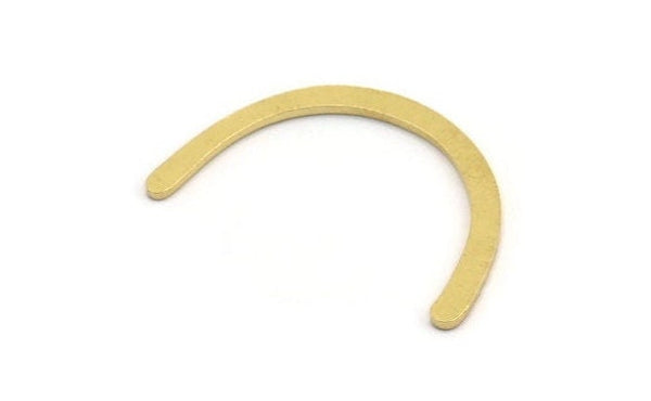 Brass Blank, 12 Raw Brass, Brass Blanks, U Shaped Blanks, Brass Semi Circle Blanks (30x2.5x1mm) A5143