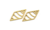 Brass Diamond Charm, 24 Raw Brass Diamond Charms With 1 Hole (21x11x0.80mm) A5144