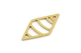 Brass Diamond Charm, 24 Raw Brass Diamond Charms With 1 Hole (21x11x0.80mm) A5144