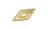 Brass Diamond Charm, 24 Raw Brass Diamond Charms With 1 Hole (21x11x0.80mm) A5106