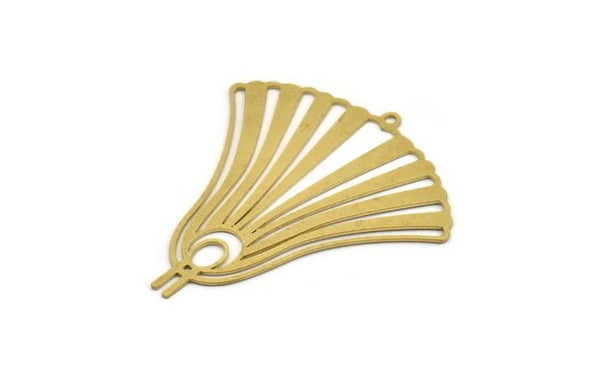 Brass Charm, 4 Raw Brass, Brass Pendants, Charm Pendants With 1 Loop (51x46x0.60mm) A4961