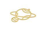 Brass Saturn Charm, 8 Raw Brass Saturn Shaped Charms With 1 Loop, Pendants, Planet Findings (36x39x0.60mm) A4639
