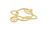 Brass Saturn Charm, 12 Raw Brass Saturn Shaped Charms With 1 Loop, Pendants, Planet Findings (30x33x0.60mm) A4640