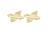 Brass Diamond Charm, 12 Raw Brass Diamond Shaped Charms With 1 Loop, Pendant Findings (31x29x0.60mm) A4632