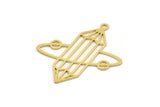 Brass Diamond Charm, 12 Raw Brass Diamond Shaped Charms With 1 Loop, Pendant Findings (31x29x0.60mm) A4632