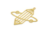 Brass Diamond Charm, 8 Raw Brass Diamond Shaped Charms With 1 Loop, Pendant Findings (42x40x0.60mm) A4642