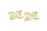 Brass Diamond Charm, 8 Raw Brass Diamond Shaped Charms With 1 Loop, Pendant Findings (42x40x0.60mm) A4642