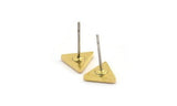 Brass Triangle Earring, 12 Raw Brass Triangle Stud Earrings (7x1.5mm) D866 A1657
