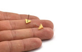 Brass Triangle Earring, 12 Raw Brass Triangle Stud Earrings (7x1.5mm) D866 A1657